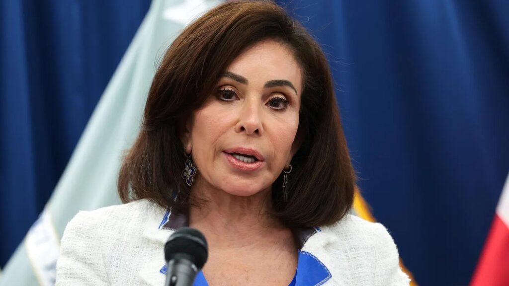 Trump said Pirro "choked" after her office dropped a vandalism charge against ex-Olympian David Hearn. (Photo by Anna Moneymaker/Getty Images) Getty Images
