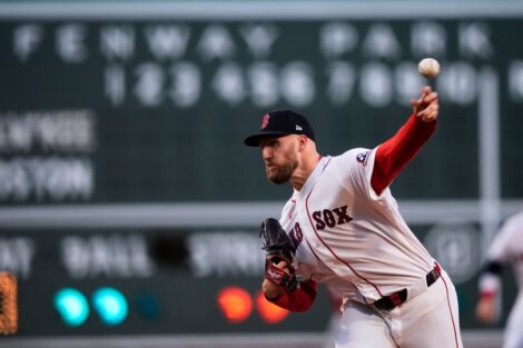 Red Sox pitcher Garrett Crochet delivers a pitch during the first inning against the Brewers on April 7. (AP Photo/Robert F. Bukaty)AP