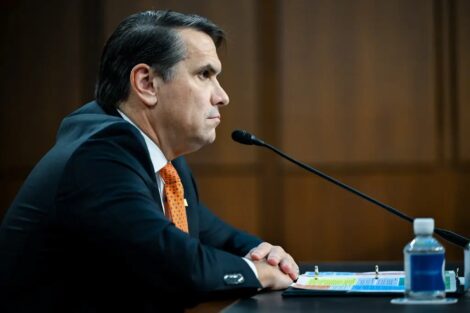 Todd Blanche, President Trump’s nominee for attorney general, at a Senate committee hearing last month.Credit...Kenny Holston/The New York Times