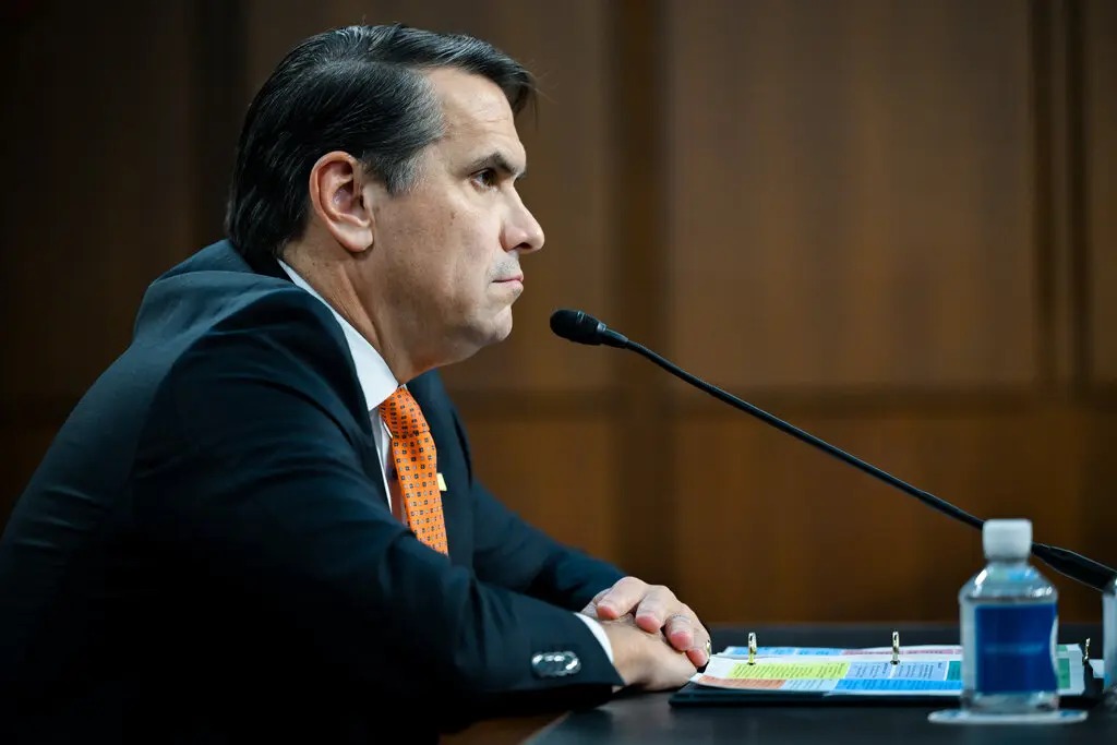 Todd Blanche, President Trump’s nominee for attorney general, at a Senate committee hearing last month.Credit...Kenny Holston/The New York Times