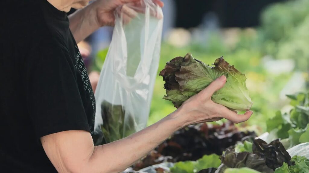 People shop at the Union Square Greenmarket on August 07, 2026 in New York City. Michael M. Santiago | Getty Images News | Getty Images