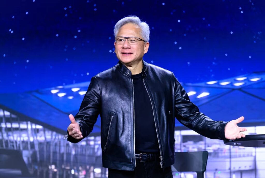 Nvidia, led by CEO Jensen Huang, booked a record weekly gain in market value on Friday. Photo: Agence France-Presse/Getty Images