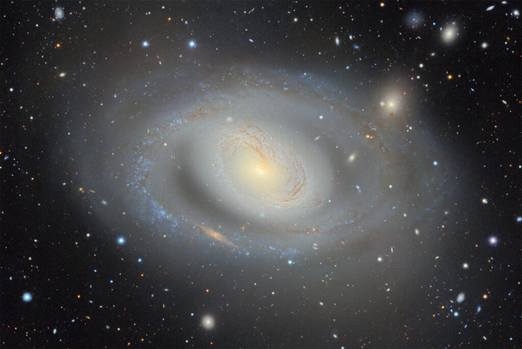 Among the nearly 4 billion objects in the DESI Legacy Imaging Surveys’ map is the galaxy Messier 96, a spiral galaxy approximately 35 million light-years from Earth. This image was captured with the 570-megapixel Department of Energy-fabricated Dark Energy Camera (DECam) mounted on the U.S. National Science Foundation Víctor M. Blanco 4-meter Telescope at NSF Cerro Tololo Inter-American Observatory (CTIO) in Chile, a Program of NSF NOIRLab. Credit: DESI Legacy Imaging Surveys/LBNL/DOE & KPNO/CTIO/NOIRLab/NSF/AURA