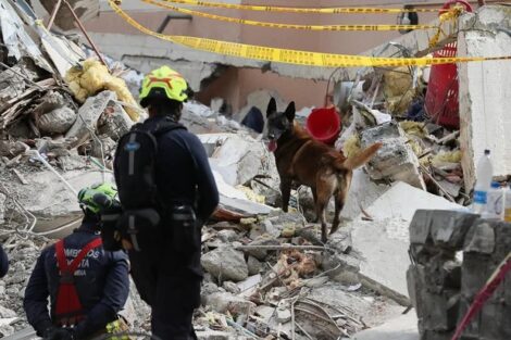 Firefighters search through rubble two days after an earthquake struck Cali, Colombia, on Aug. 12, 2026. AP/Santiago Saldarriaga