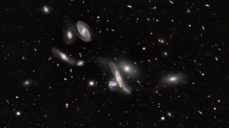 A group of galaxies named the Copeland Septet — just one detail among billions captured in the largest-ever 2D map of the universe. (Image credit: DESI Legacy Imaging Surveys/LBNL/DOE & KPNO/CTIO/NOIRLab/NSF/AURA)