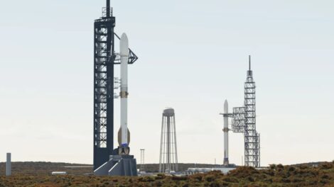An illustration of the new Launch Complex 36B pad (left) along with the rebuilt LC-36A. Credit: Blue Origin