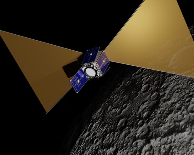By collecting data when the CosmoCube passes the far side of the moon, the team hopes to avoid interference caused by FM radios and other technology on Earth. Photograph: RAL Digital Creative Services./STFC/UKRI