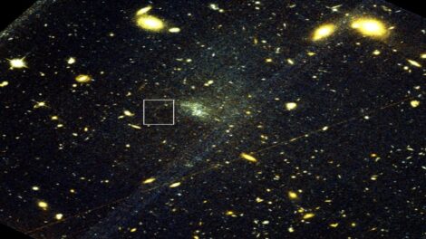 This Hubble Space Telescope image highlights a faint trail of stars known as a globular cluster stellar stream. Hubble Space Telescope