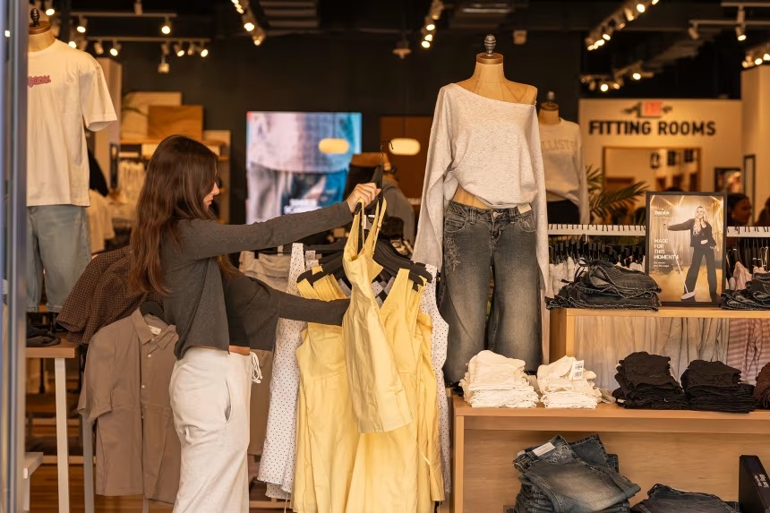 A shopper inside a Hollister store in Walnut Creek, California, on Wednesday, July 15, 2026. David Paul Morris/Bloomberg/Getty Images