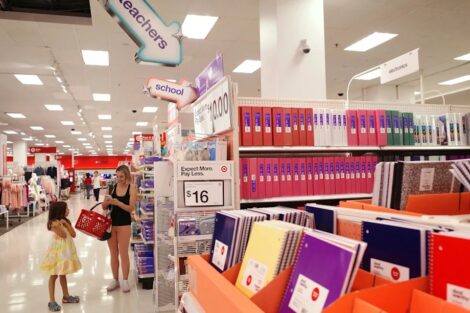School supplies are displayed at a Target store on Aug. 13, 2026, in downtown Brooklyn in New York City. (Michael M. Santiago/Getty Images) · Michael M. Santiago via Getty Images